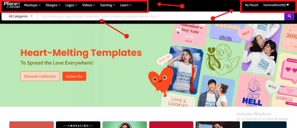 Placeit User Interface