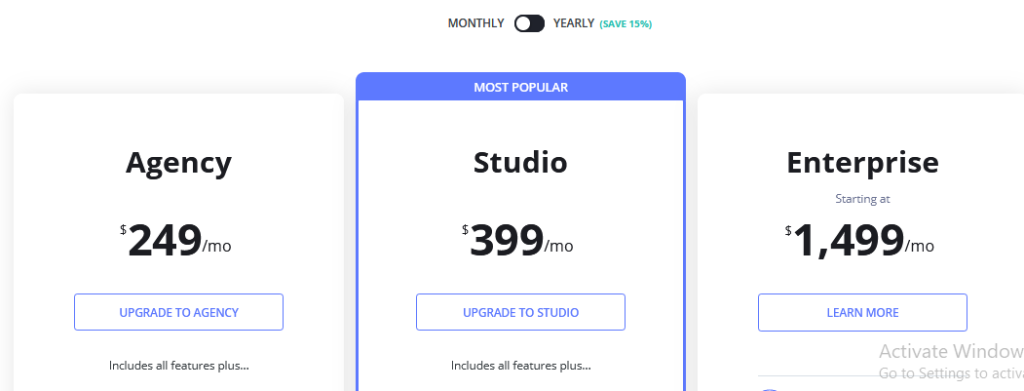 studiobinder pricing