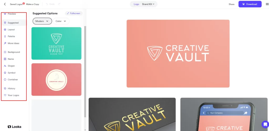 Looka logo maker