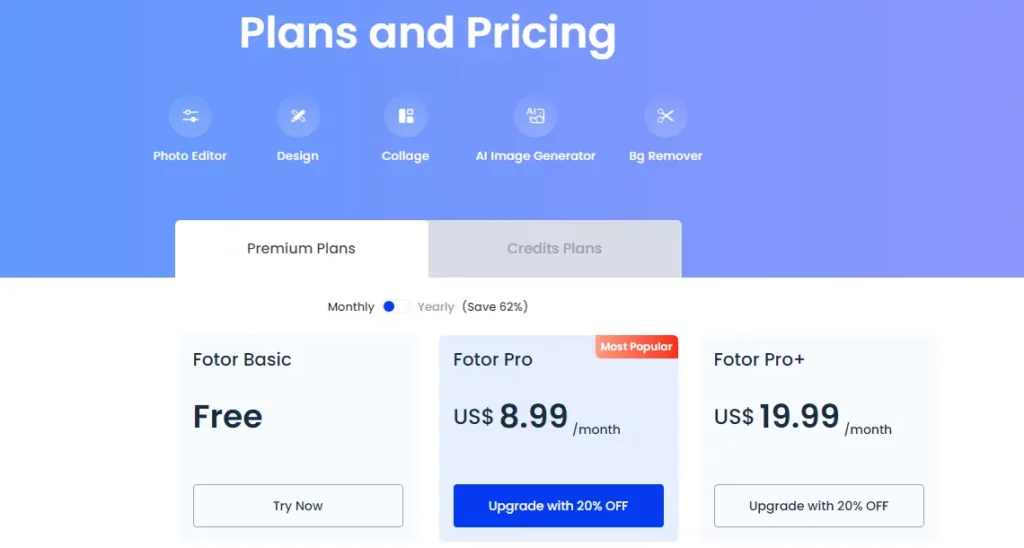 fotor Pricing